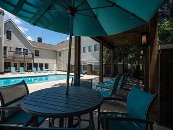 Poolside dining area