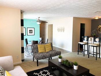 Living room with kitchen