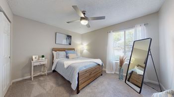 Plush carpeting in  bedrooms