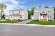 Springfield apartment for rent - Two houses are side by side with a road in between at Poplar Place Apartments, Illinois