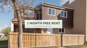 Edmonton apartment for rent - A sign offering a free one month rent on a house.