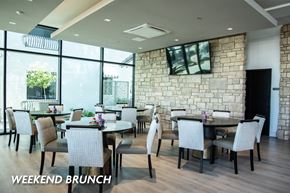 Las Vegas apartment for rent - A dining room with a table set for a weekend brunch.