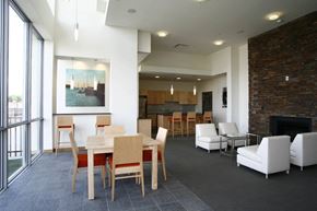 Yonkers apartment for rent - A dining room with a table and chairs.at 66 Main, Yonkers, NY