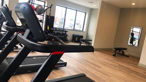 Newark apartment for rent - A gym with treadmills and exercise equipment.