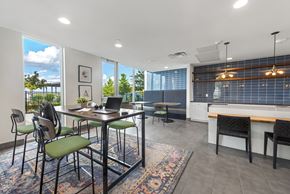 Austin apartment for rent - A modern dining room with a table set for four.