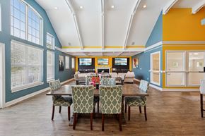 Miamisburg apartment for rent - A dining room with a table set for six.