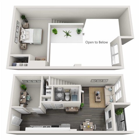 Floor plan for 1 bed, 1 bath, 895 sqft