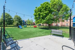 Moraine apartment for rent - A park with a playground and a bench.