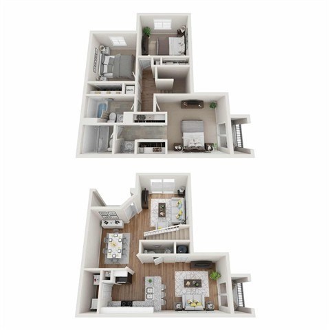 Floor plan for 3 beds, 2.5 baths, 1391 sqft