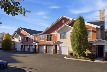 Louisville apartment for rent - A large house with a red roof and a garage.