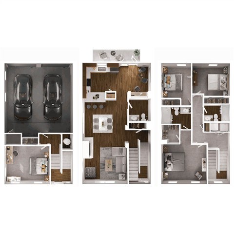 Floor plan for 3 beds, 2.5 baths, 1946 sqft