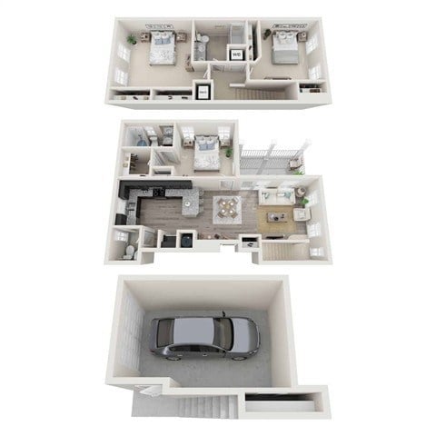 Floor plan for 3 beds, 3 baths, 1510 sqft
