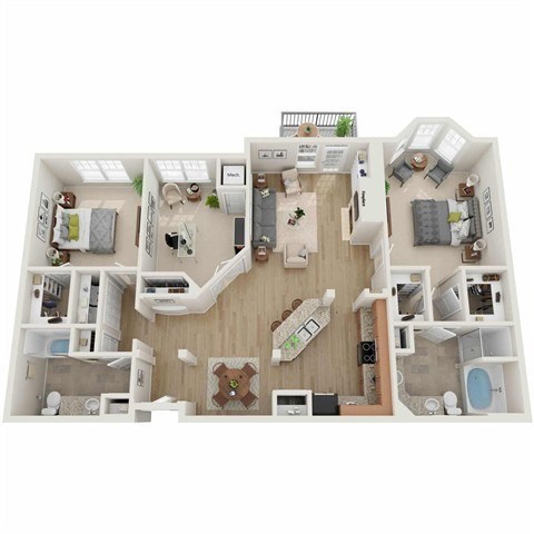 Floor plan for 3 beds, 2 baths, 1561 sqft