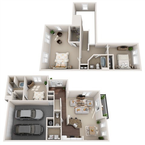 Floor plan for 3 beds, 2.5 baths, 2215 sqft