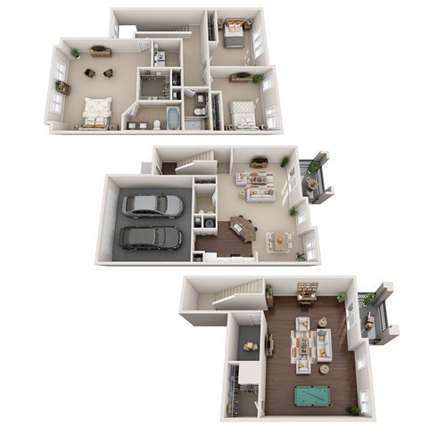 Floor plan for 3 beds, 2.5 baths, 3353 sqft