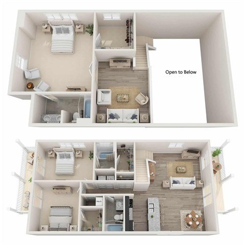 Floor plan for 3 beds, 3 baths, 1951 sqft