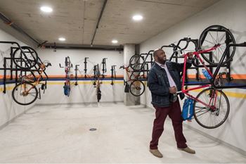 Bike room for storage and repairs