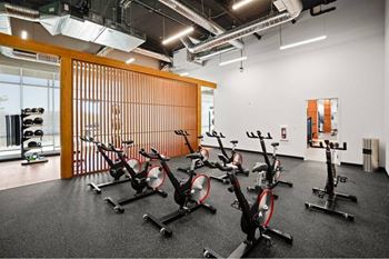 Yoga/stretching room and cycle studio