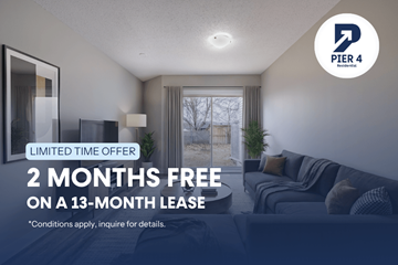 Kitchener townhouse for rent - A living room with a 2 months free offer on a 13-month lease.