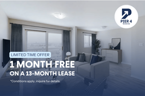Moncton apartment for rent - A room with a 1 month free offer on a 13-month lease.
