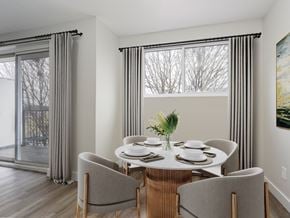 Kitchener apartment for rent - A dining room with a table set for four.