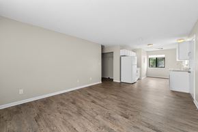 Summerville apartment for rent - A spacious room with wooden flooring and white walls.
