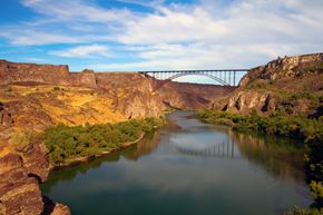 Twin Falls apartment for rent - A bridge spans across a river in a canyon.
