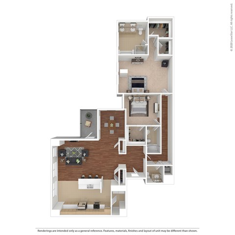 Floor plan for 2 beds, 2.5 baths, 2208 sqft