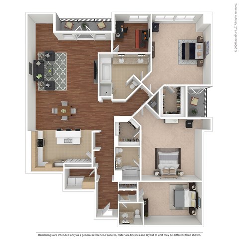 Floor plan for 3 beds, 2.5 baths, 2937 sqft