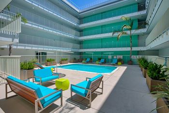 Pool with relaxing chairs