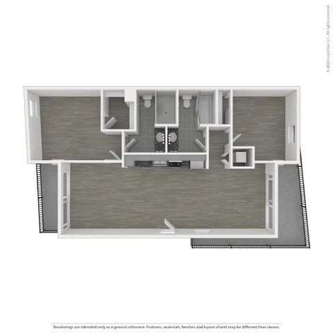 Floor plan for 2 beds, 2 baths, 920 sqft