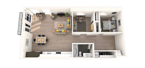 Floor plan for 1 bed, 1 bath, 1120 sqft