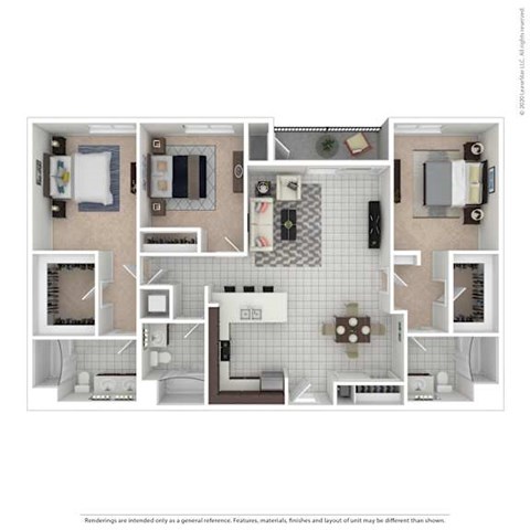 Floor plan for 3 beds, 3 baths, 1485 sqft