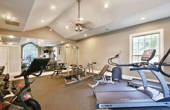 Gym with treadmills