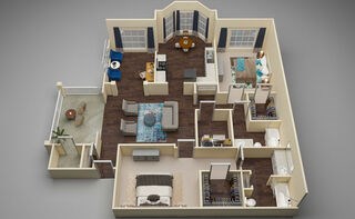Floor plan for 2 beds, 2 baths, 1479 sqft