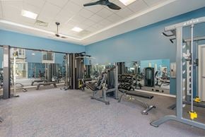 Little River apartment for rent - A gym with a variety of equipment including weights and machines. at The Banks at Bridgewater Apartments, Little River, SC, 29566