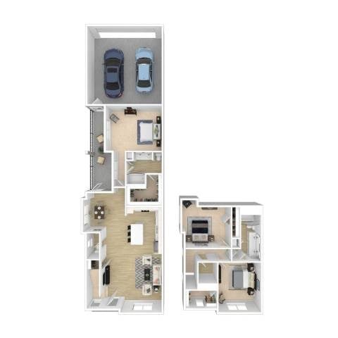 Floor plan for 3 beds, 2 baths, 1656 sqft