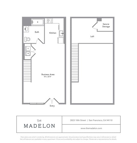 Floor plan for 1 bed, 1 bath, 912 sqft
