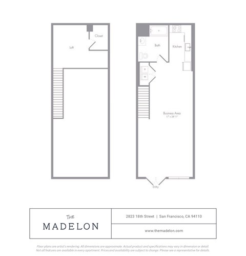 Floor plan for 1 bed, 1 bath, 948 sqft