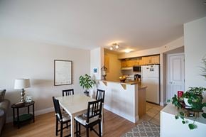 Halifax apartment for rent - A dining room with a table and chairs is shown.