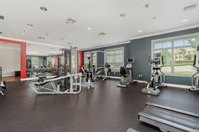 Camp Hill apartment for rent - A gym with treadmills, weights, and exercise machines.