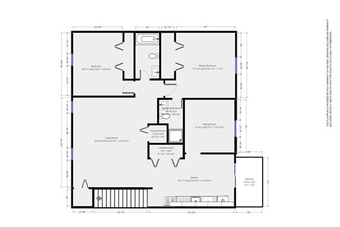 Floor plan for 2 beds, 2 baths, 1175 sqft