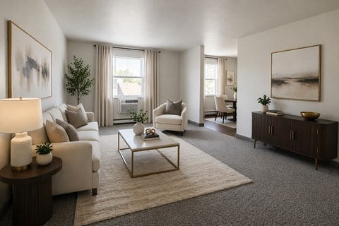 Floor plan for 1 bed, 1 bath, 705 sqft