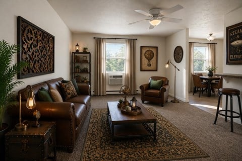 Floor plan for 1 bed, 1 bath, 705 sqft