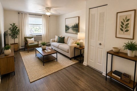Floor plan for 1 bed, 1 bath, 630 sqft