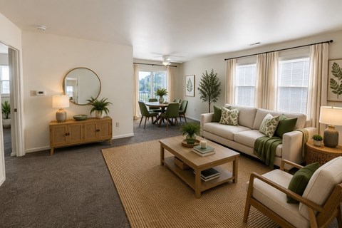 Floor plan for 1 bed, 1 bath, 710 sqft