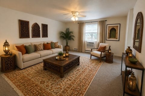 Floor plan for 2 beds, 1 bath, 790 sqft