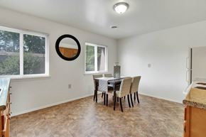 Harrisburg apartment for rent - A dining room with a table and chairs.