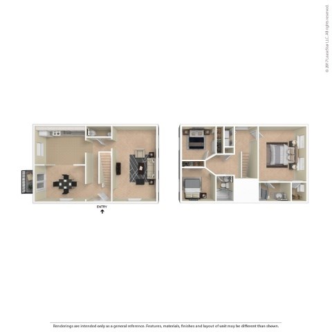 Floor plan for 3 beds, 2 baths, 2400 sqft