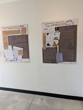 Cleveland apartment for rent - Two posters on a wall with the top one titled "Temple-Bradley-Lofts".